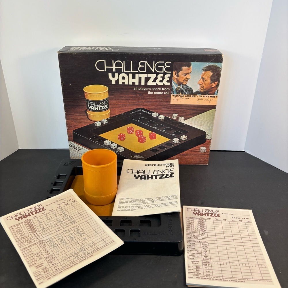 1974 Challenge Yahtzee Game by E.S. Lowe Milton Bradley Complete Set USA